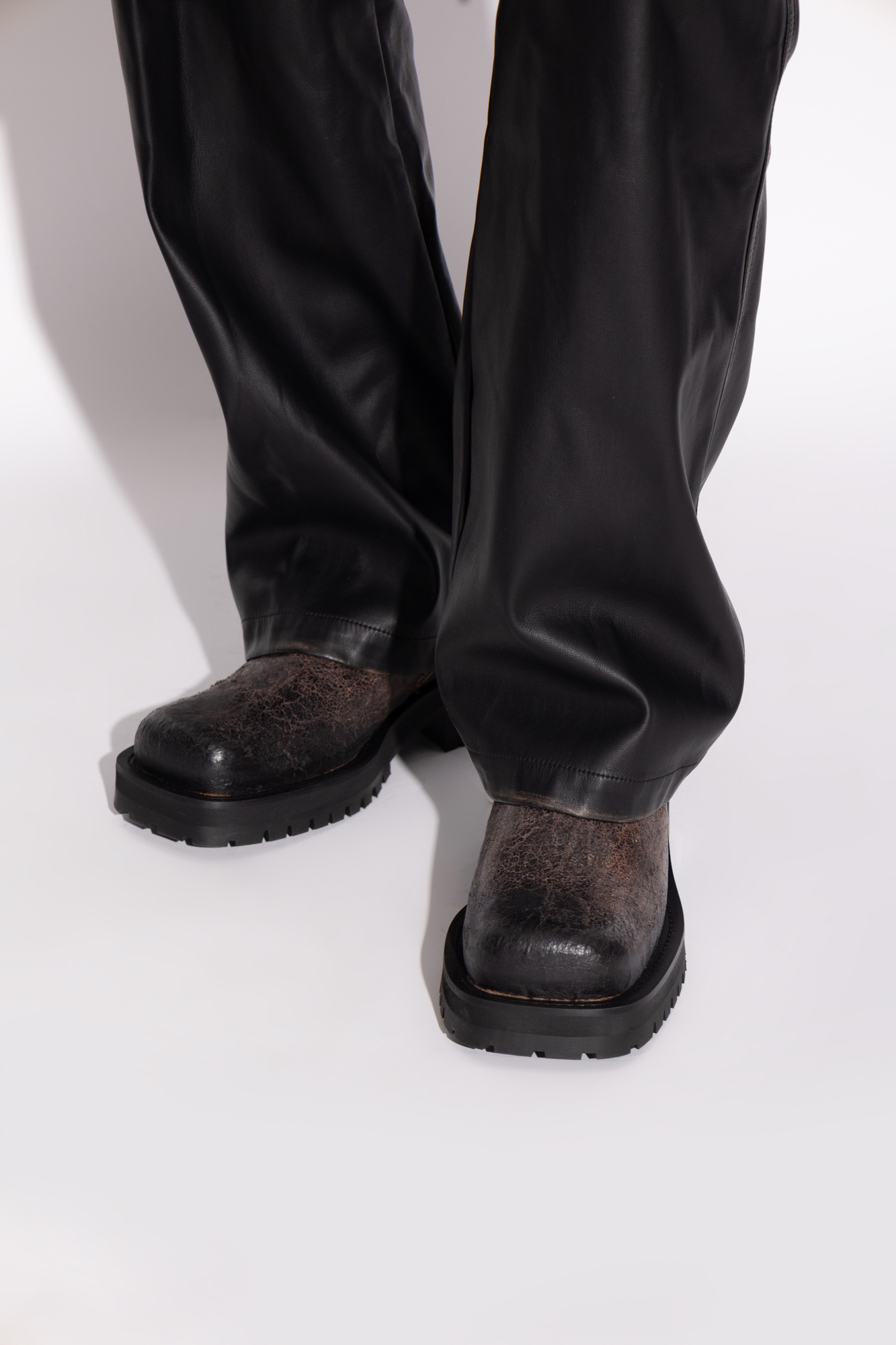 靴 Diesel square toe design leather shoes Diesel square toe design leather shoes